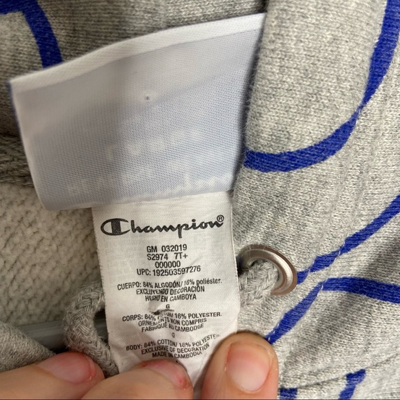 Champion Large Logo Gray Sweatshirt Large - Picture 9 of 9